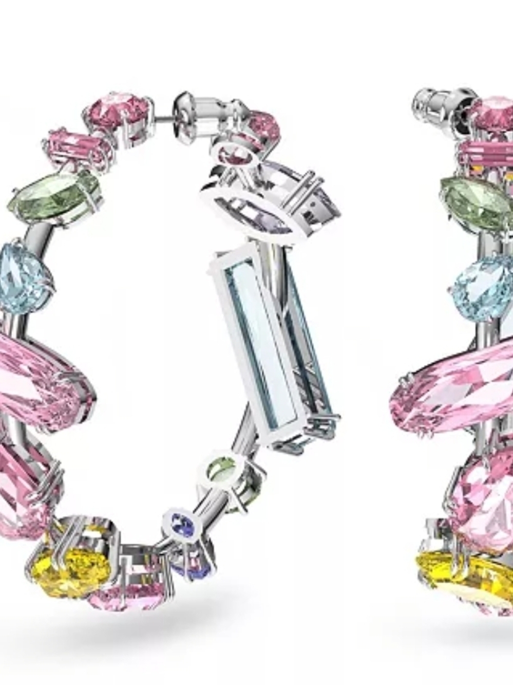 Swarovski Pastel Multicolor Crystal Hoop Earrings